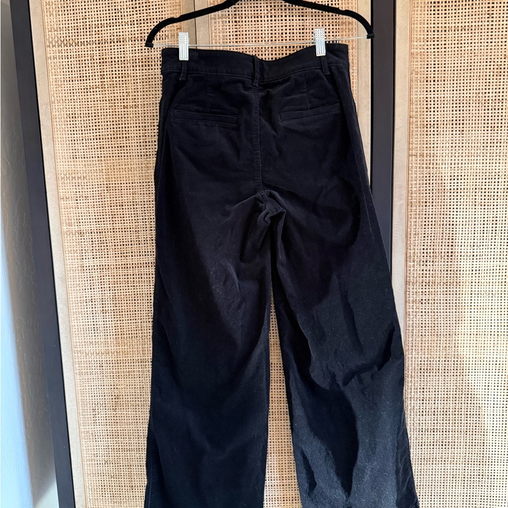 LOFT Black Wide Leg Corduroy Trousers - Picture 2 of 9